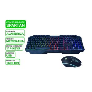 KIT GAMER 2 EN 1 HALION TECLADO+MOUSE CLABLE