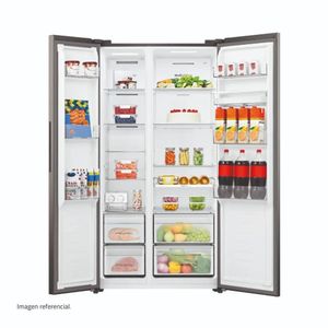 REFRIGERADORA CROMA SIDE BY SIDE 529L RI-795DI INDURAMA + PACK 2 SARTEN ROJO RECORD DE REGALO