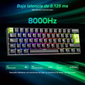 Teclado Gamer Royal Kludge Rk C61 Cableado Español Black Green Mint Magnetic Switch